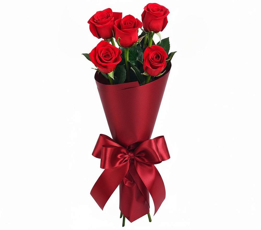 Букет 5 Красных роз Эдлесс Лав в Вишневогорске
