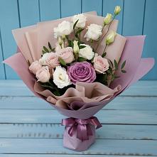 Букет цветов из:  Розы и Лизиантусы в Вишневогорске