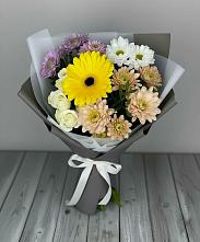 Букет цветов из:  Розы, Герберы и Хризантемы в Вишневогорске