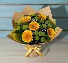 Букет цветов из:  Герберы и Хризантемы в Вишневогорске