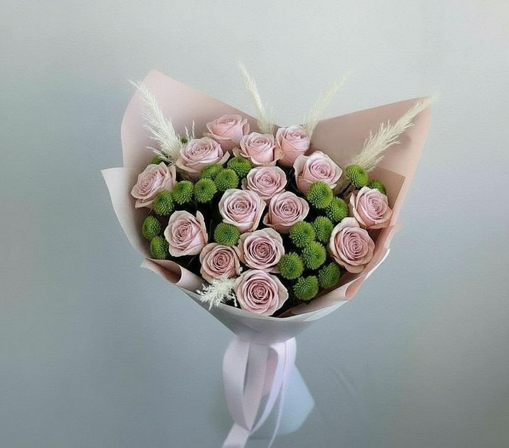 Букет цветов из: Розы и Хризантемы в Вишневогорске