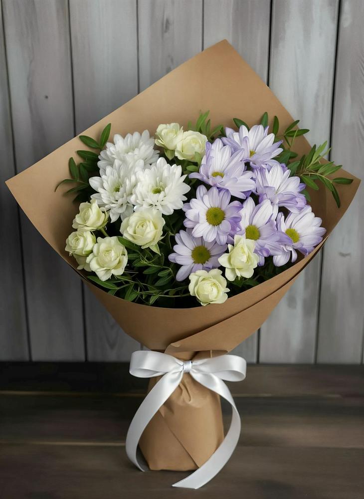 Букет цветов из: Хризантемы и Розы в Вишневогорске