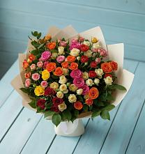 Букет Микс из разноцветных кустовых роз #REPLACE_PRED# Вишневогорске